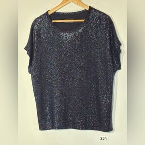 RtA Shimmering Black Short Sleeve Tee Size M